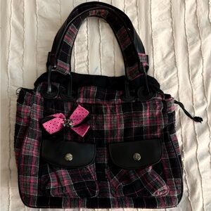 Plaid Pink and Black Women's Bag